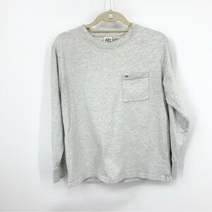 Bearded Goat Women Size Medium Shirt Long Sleeve Pocket Tee‎ Top Heather Gray